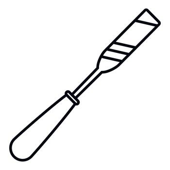 carpintería cincel mano herramienta contorno icono diseño vector