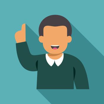 Man having an idea pointing up illustration vector