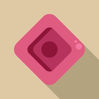 Abstract pink square button icon representing interface vector