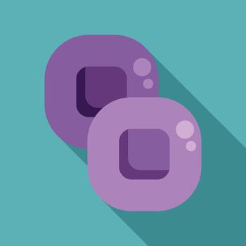 Two purple graphic shapes creating abstract design vector