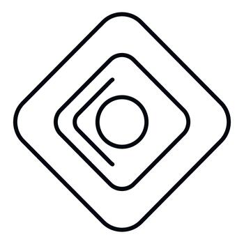 Abstract concentric squares with central circle icon vector