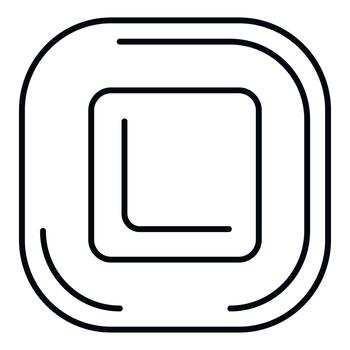 Concentric square line art minimal abstract icon vector