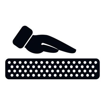 Hand testing mattress comfort and memory foam quality vector