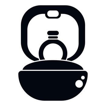 compromiso anillo mostrando en un abierto caja vector