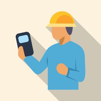 construcción trabajador utilizando tableta comprobación importante datos vector