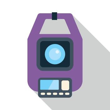 Action camera icon with long shadow effect vector
