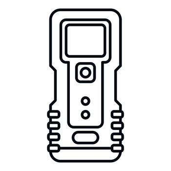 Portable gas detector outline featuring screen and buttons vector