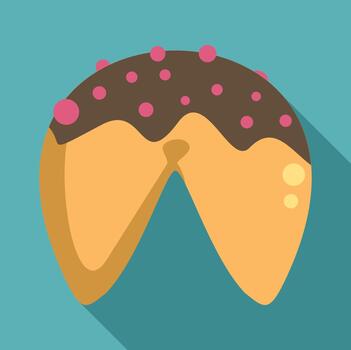 Fortune cookie with chocolate and sprinkles predicting future vector