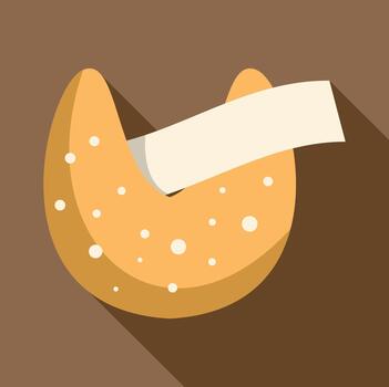 Fortune cookie with a message slip forecasting luck vector