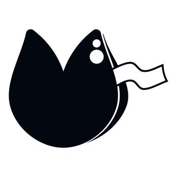 Fortune cookie with prediction slip showing fate vector