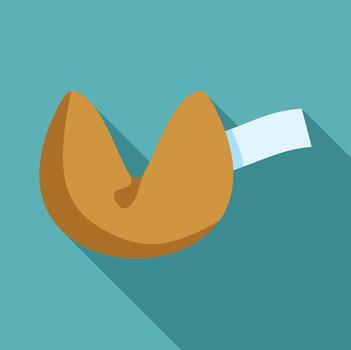 fortuna Galleta con mensaje papel ilustrando predicción vector