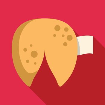 Fortune cookie representing luck and predictions with message vector