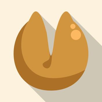 Fortune cookie finding future prediction flat illustration icon vector