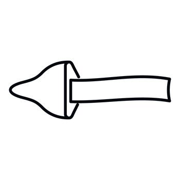 Simple line art arrow pointing left icon vector