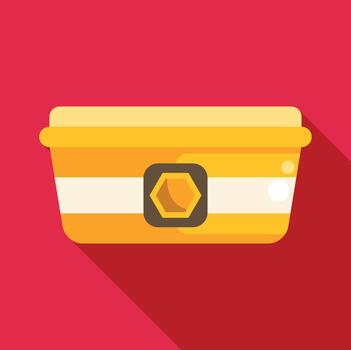 Honey container box with honeycomb flat design vector