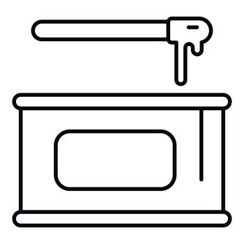 Waxing depilation can and spatula line icon vector