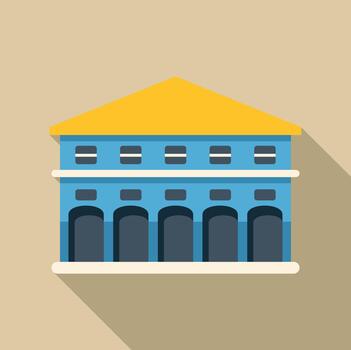 edificio icono demostración sencillo plano diseño arquitectura vector