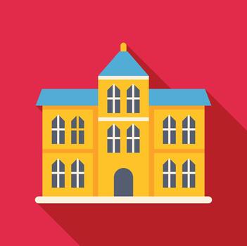 University building icon representing education and knowledge vector