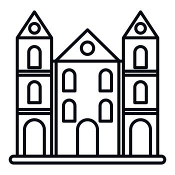 contorno edificio arquitectura construyendo Iglesia icono vector