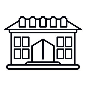 edificio línea Arte icono representando casa arquitectura vector