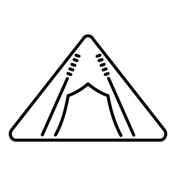 A triangle with a tent inside it vector