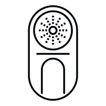 Smart doorbell intercom system line art icon vector