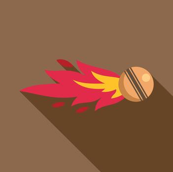 Flaming ball flying with speed and motion icon vector