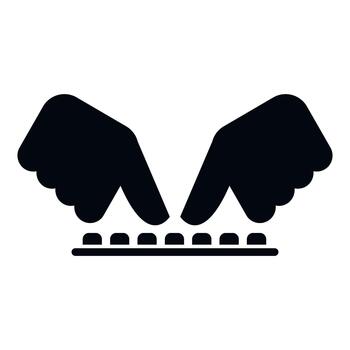 manos mecanografía en computadora teclado entrada icono vector