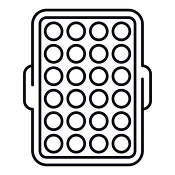 Ice cube tray with round molds preparing frozen drink vector