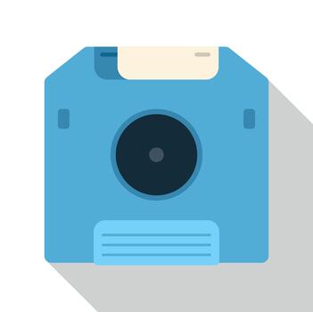 Blue floppy disk saving data concept icon vector