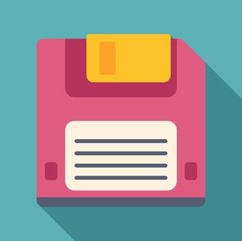 Floppy disk storage old school data saving vector