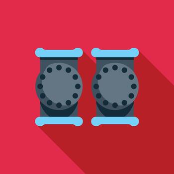 Industrial pipeline flanges connecting two pipe sections vector