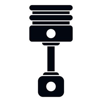 Piston engine component with connecting rod icon concept vector