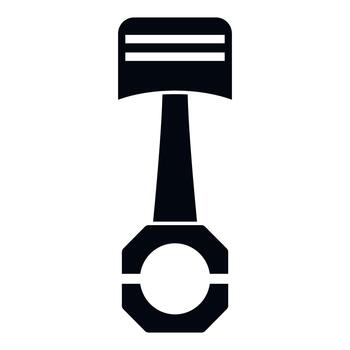 Engine piston connecting rod mechanical part icon vector