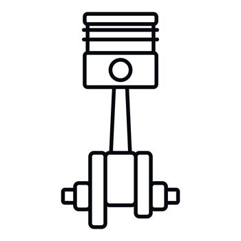 Piston and crankshaft connecting rod engine part vector