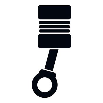 Piston and connecting rod engine component icon vector