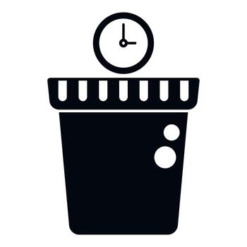 Time management concept with clock and waste bin vector