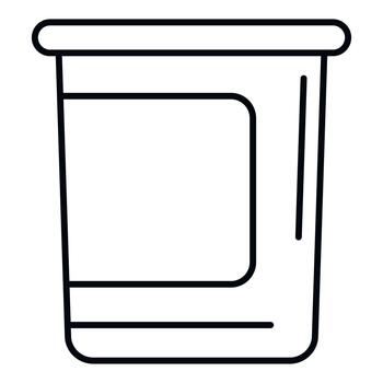 Yogurt container line art on white background vector