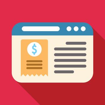 navegador ventana mostrando en línea pago cuenta recibo vector