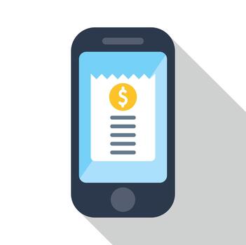 móvil teléfono mostrando digital factura y pago recibo vector