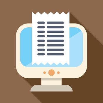 computadora pantalla mostrando digital en línea recibo facturación icono vector