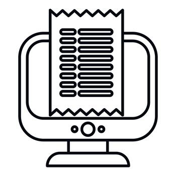 computadora monitor mostrando digital recibo para en línea transacción vector