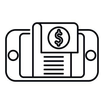 teléfono inteligente mostrando digital factura con dólar dinero icono vector