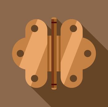 Door hinge flat design icon with long shadow vector