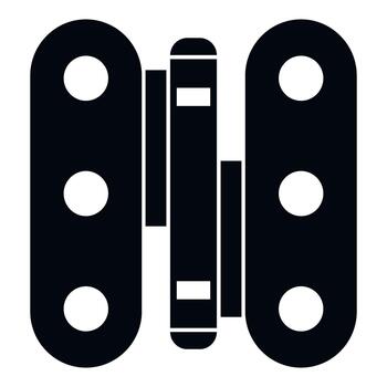 Metal door hinge mechanism icon creating movement vector