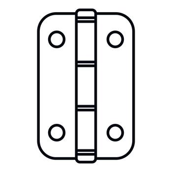 Door hinge connection hardware line art icon vector