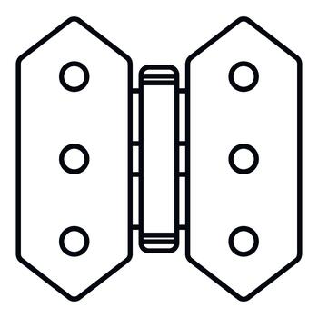 Door hinge outline icon illustrating hardware functionality vector