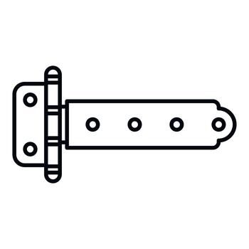 Strap hinge icon presenting metal gate hardware design vector