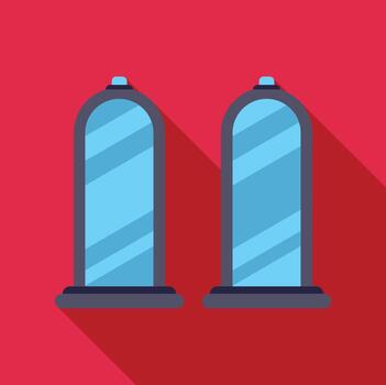 Security arch gates detecting metals on a red background vector