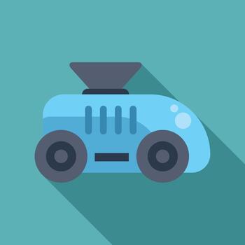 automatizado robot coche transportar bienes plano diseño vector